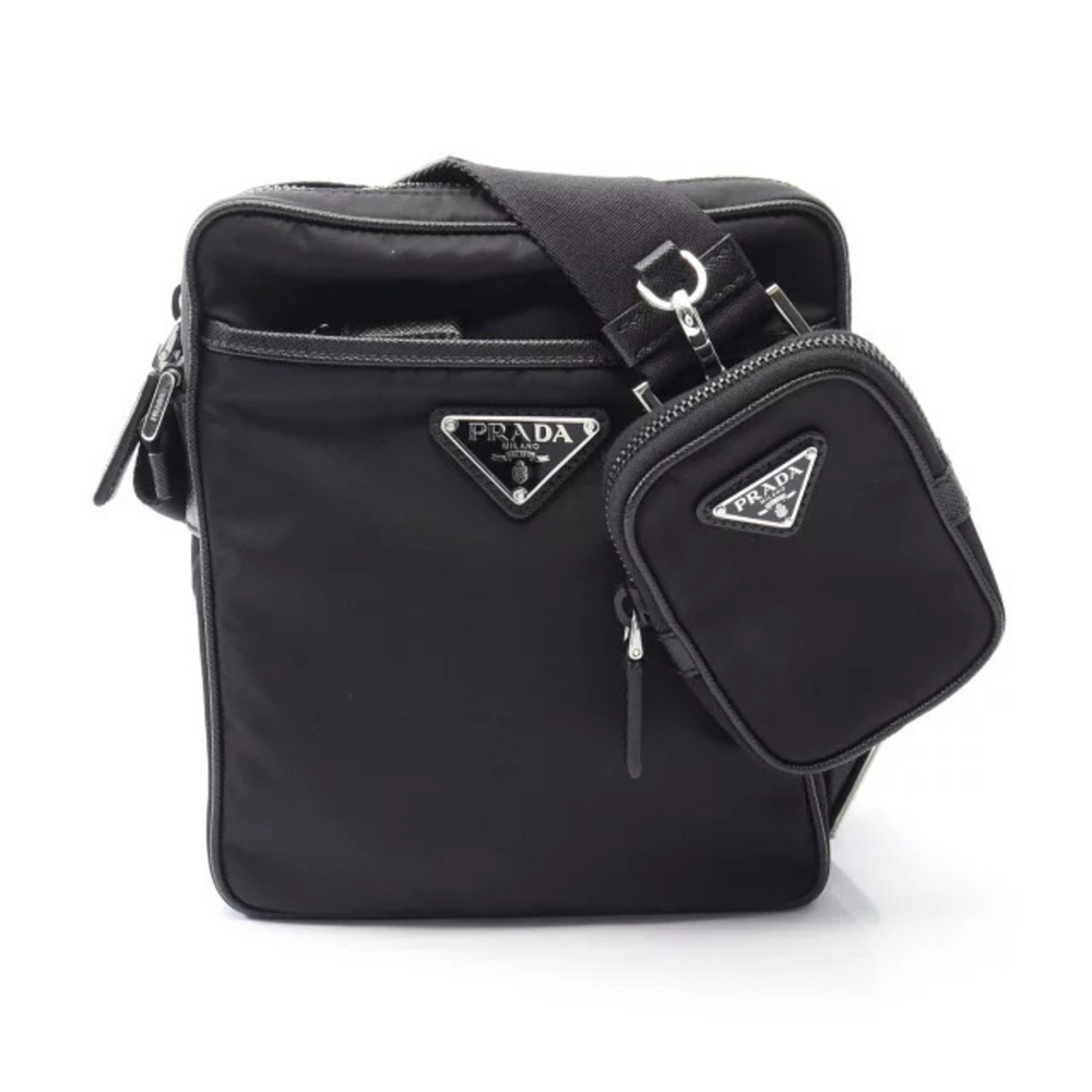 Prada Re Shoulder Bag Saffiano Leather Black